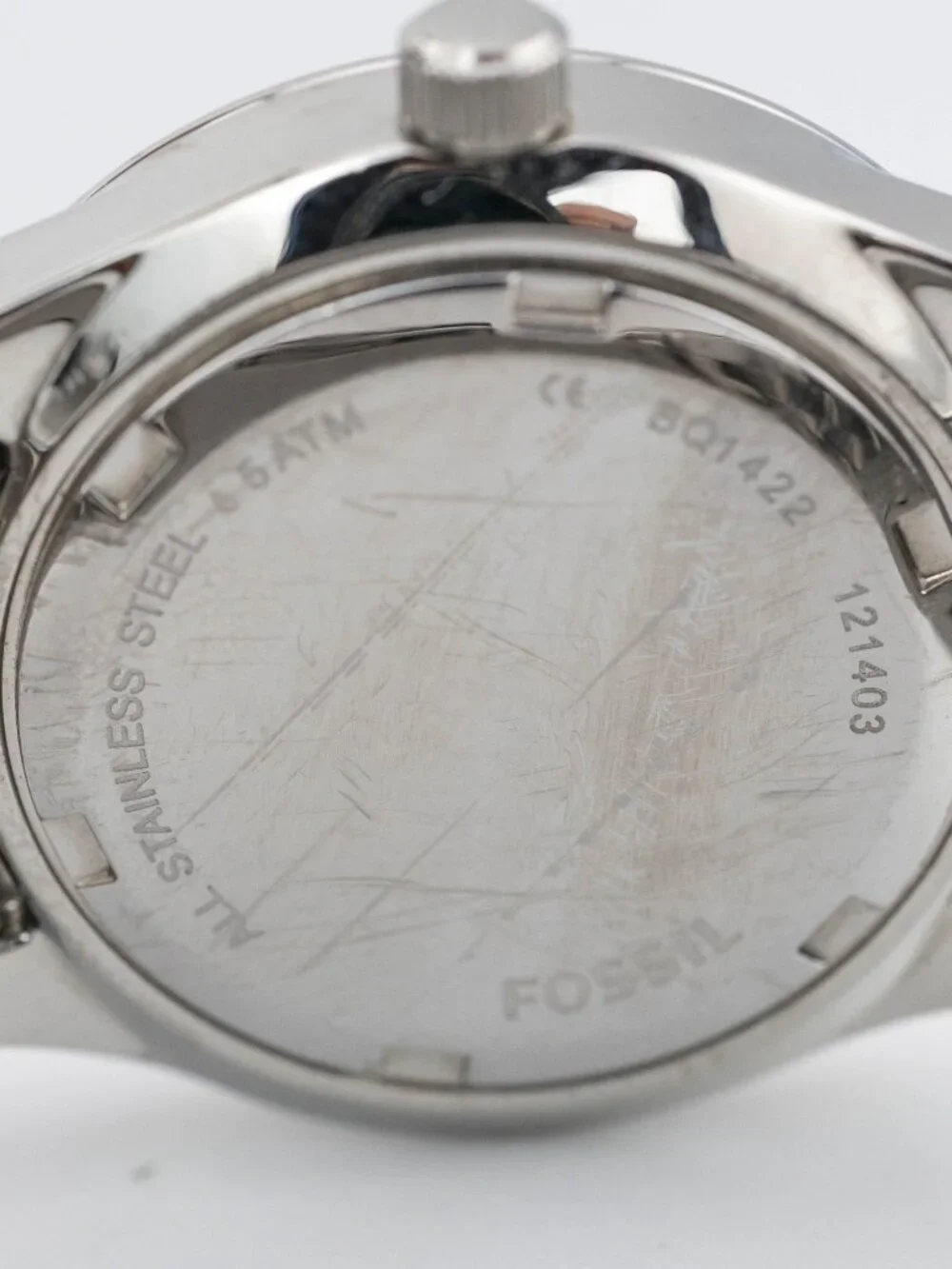 FOSSIL BQ1422 Crystal Bezel Steel Quartz Analog Women's Watch New Battery